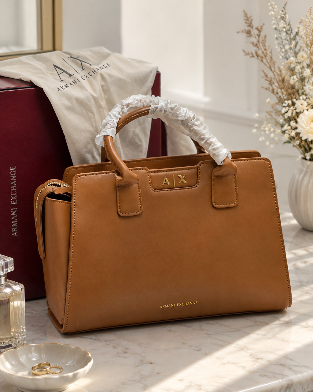 Armani Exchange Medium Detachable-Strap Tote Bag