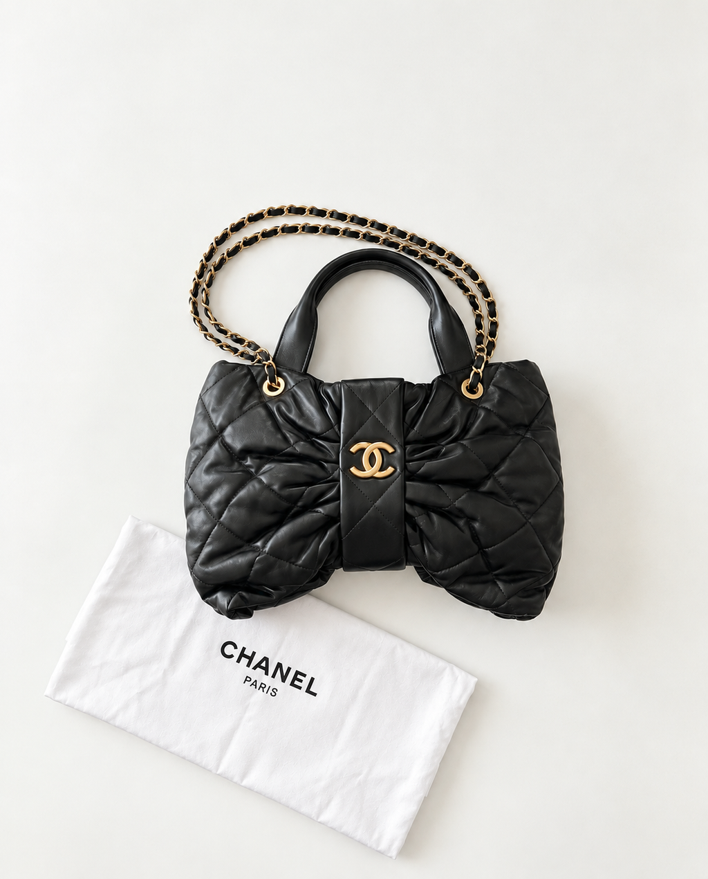 Chanel 25C Bow Flap Bag in Quilted Lambskin