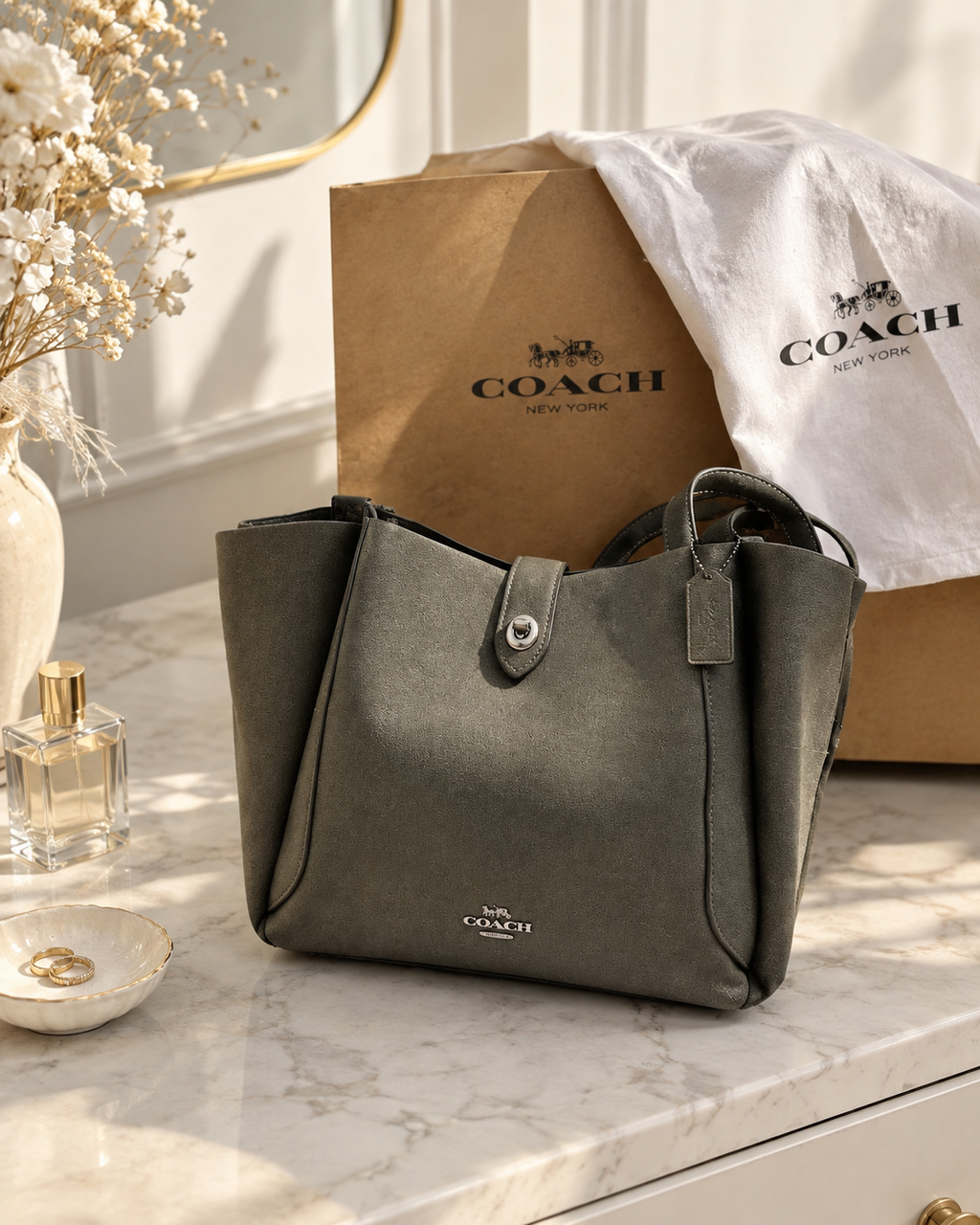 COACH Hadley Turnlock Tote Bag