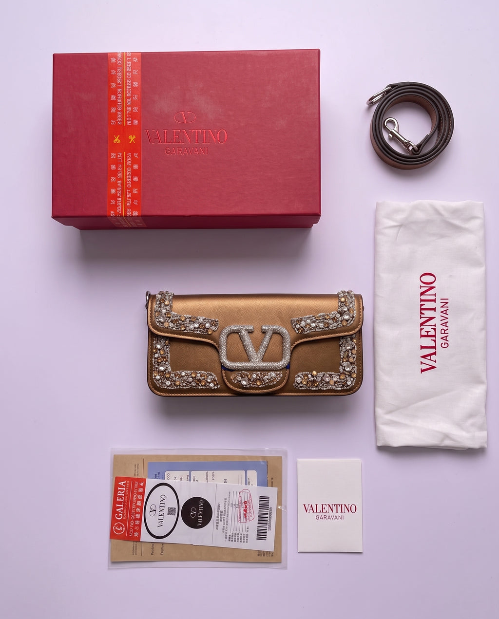 Valentino Garavani Chain & Leather Belt Crossbody Bag