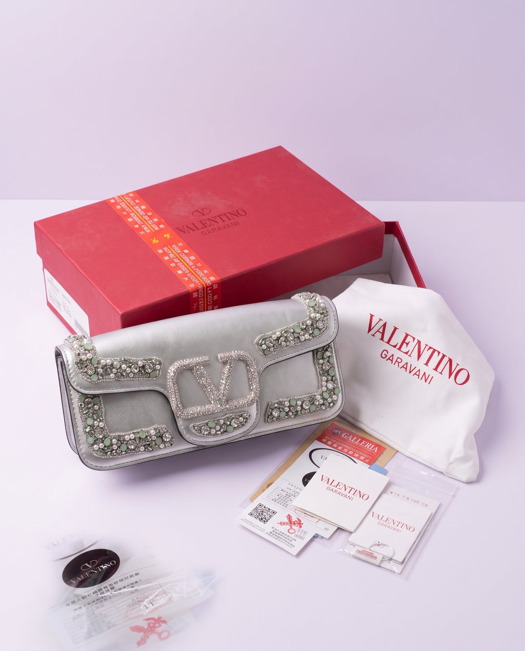 Valentino Garavani Chain & Leather Belt Crossbody Bag