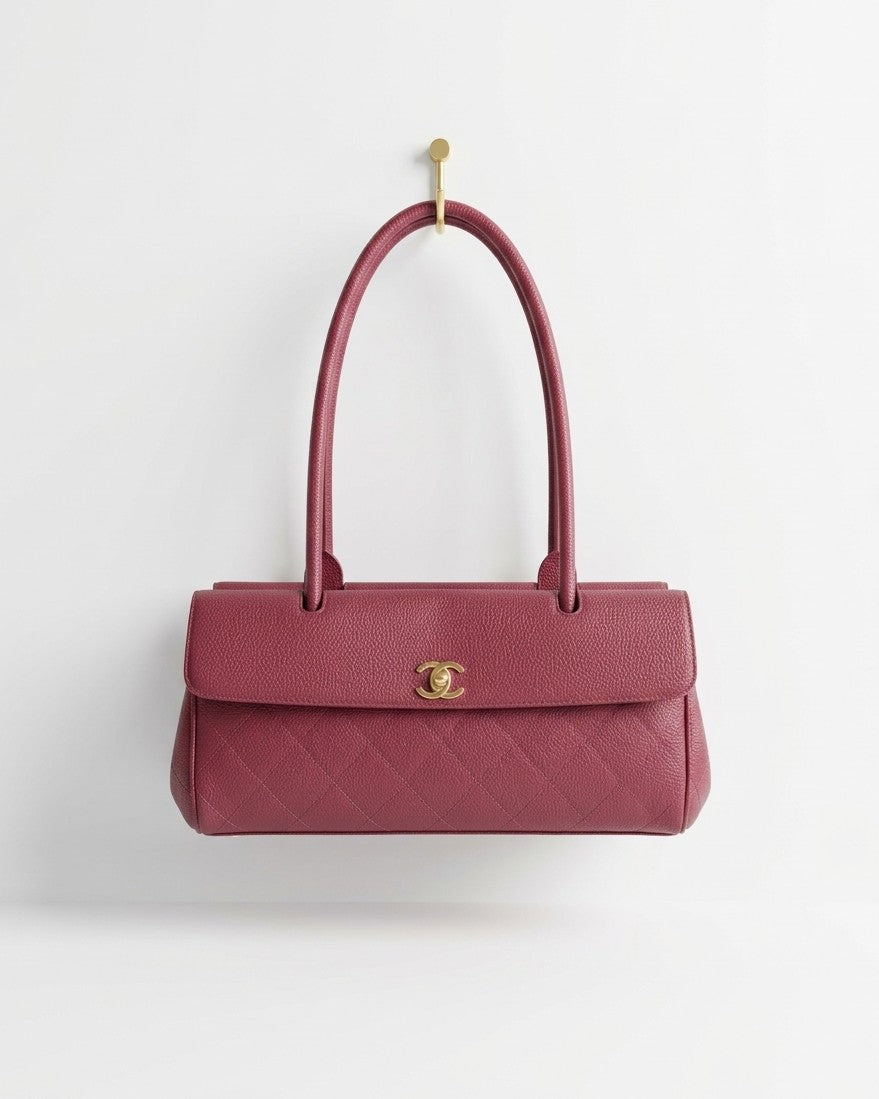 Chanel Grained Calfskin East-West Baguette Bag