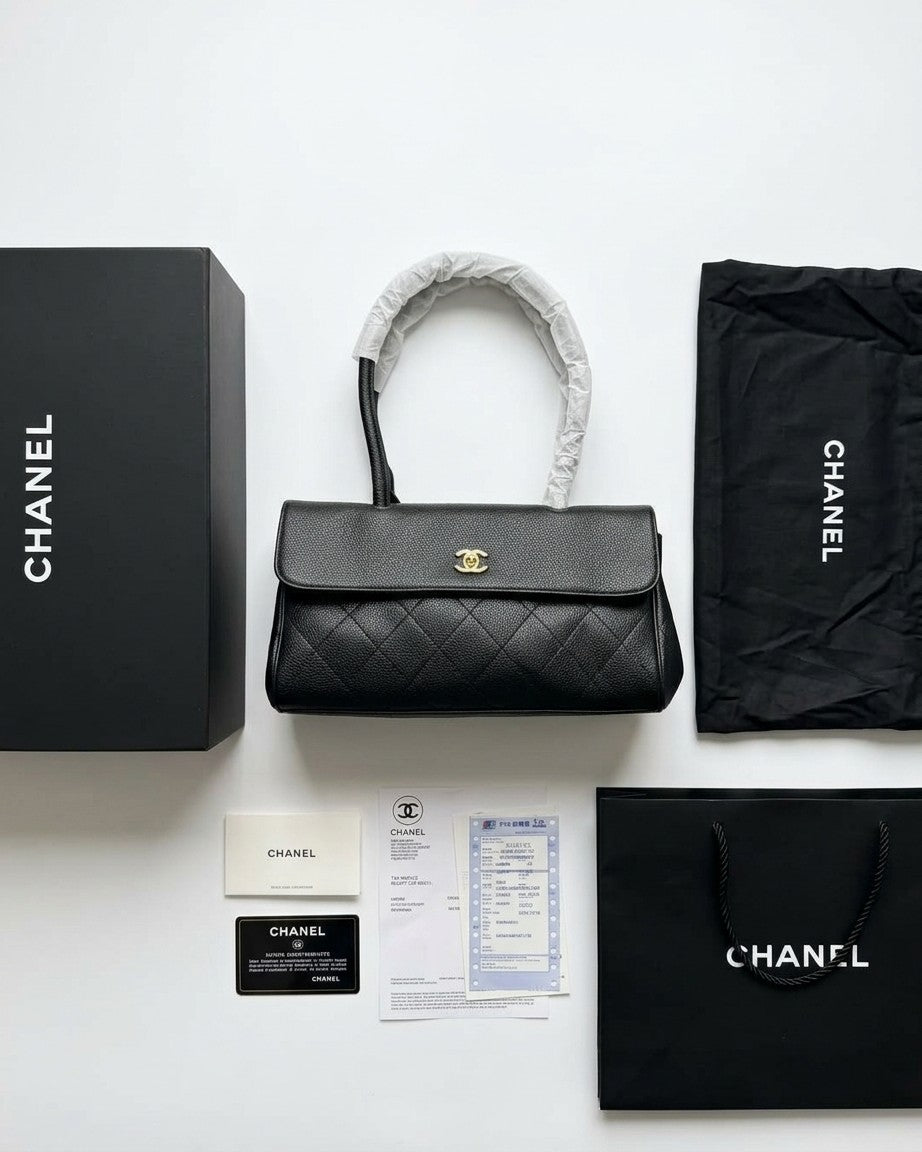 Chanel Grained Calfskin East-West Baguette Bag