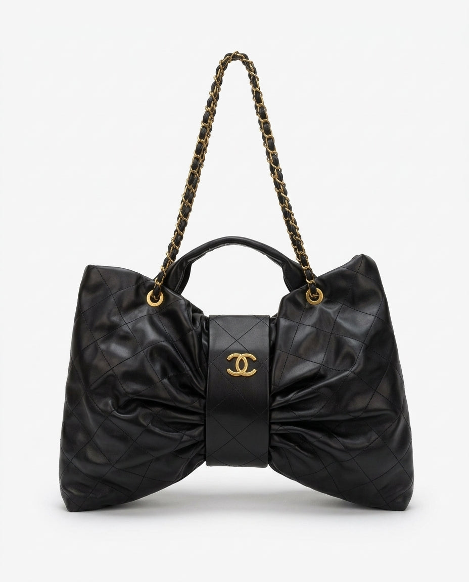 Chanel 25C Bow Flap Bag in Quilted Lambskin