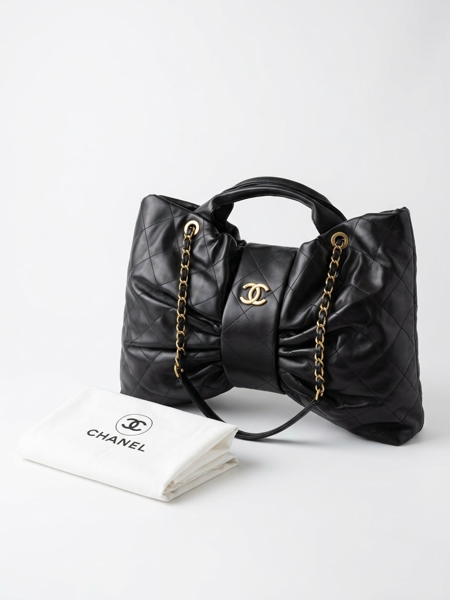 Chanel 25C Bow Flap Bag in Quilted Lambskin