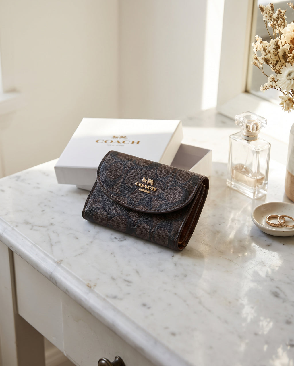 COACH Signature Zip Around Wallet