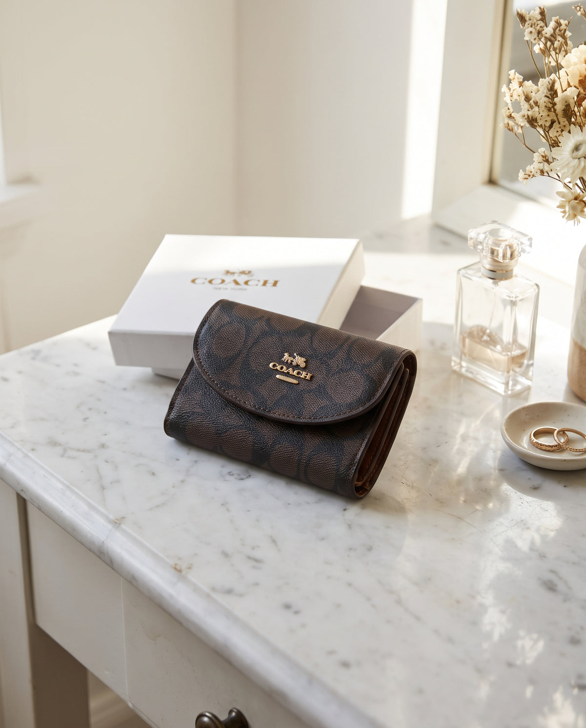 COACH Signature Zip Around Wallet