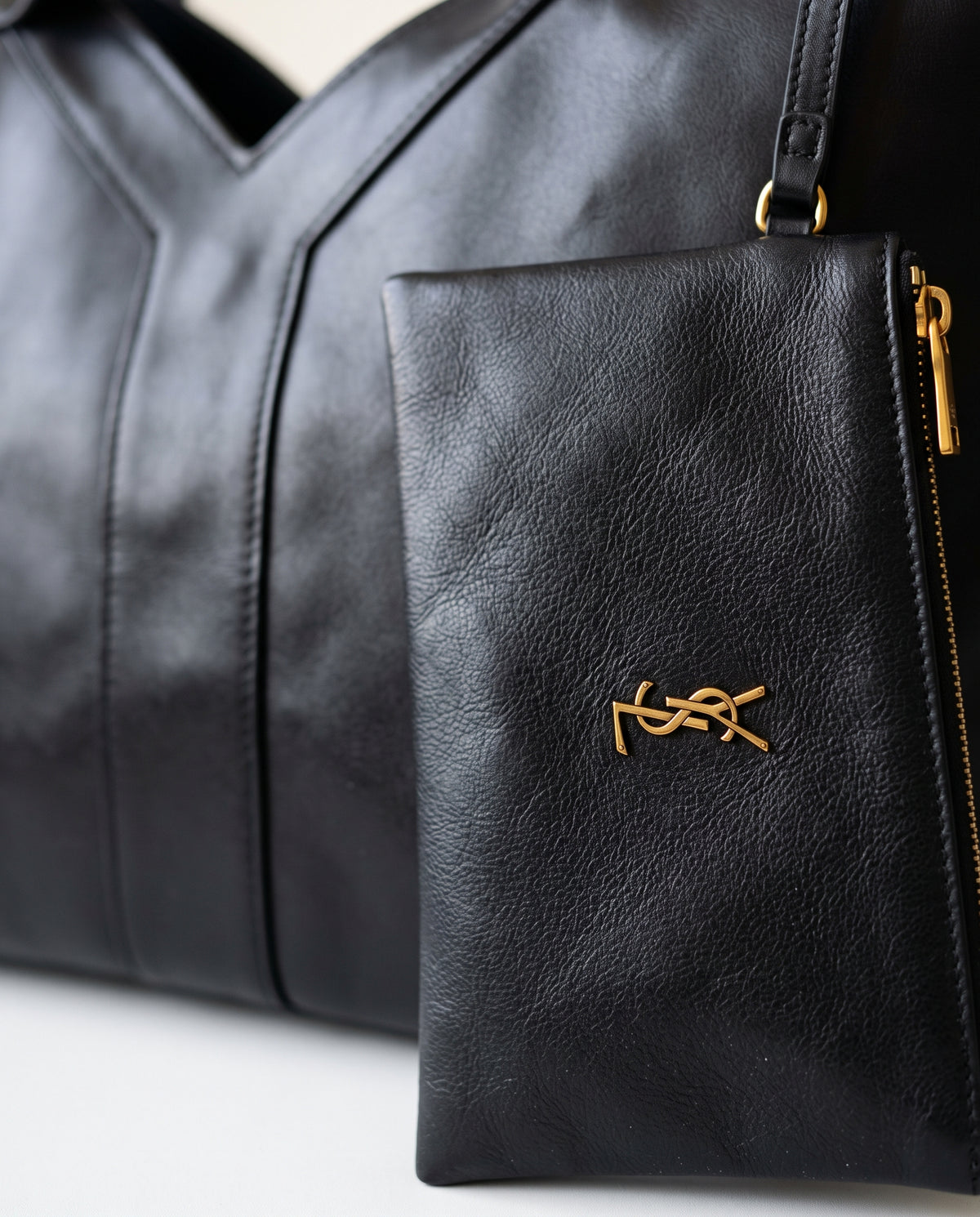 Saint Laurent Shopping Tote & Pouch 2-Piece Set