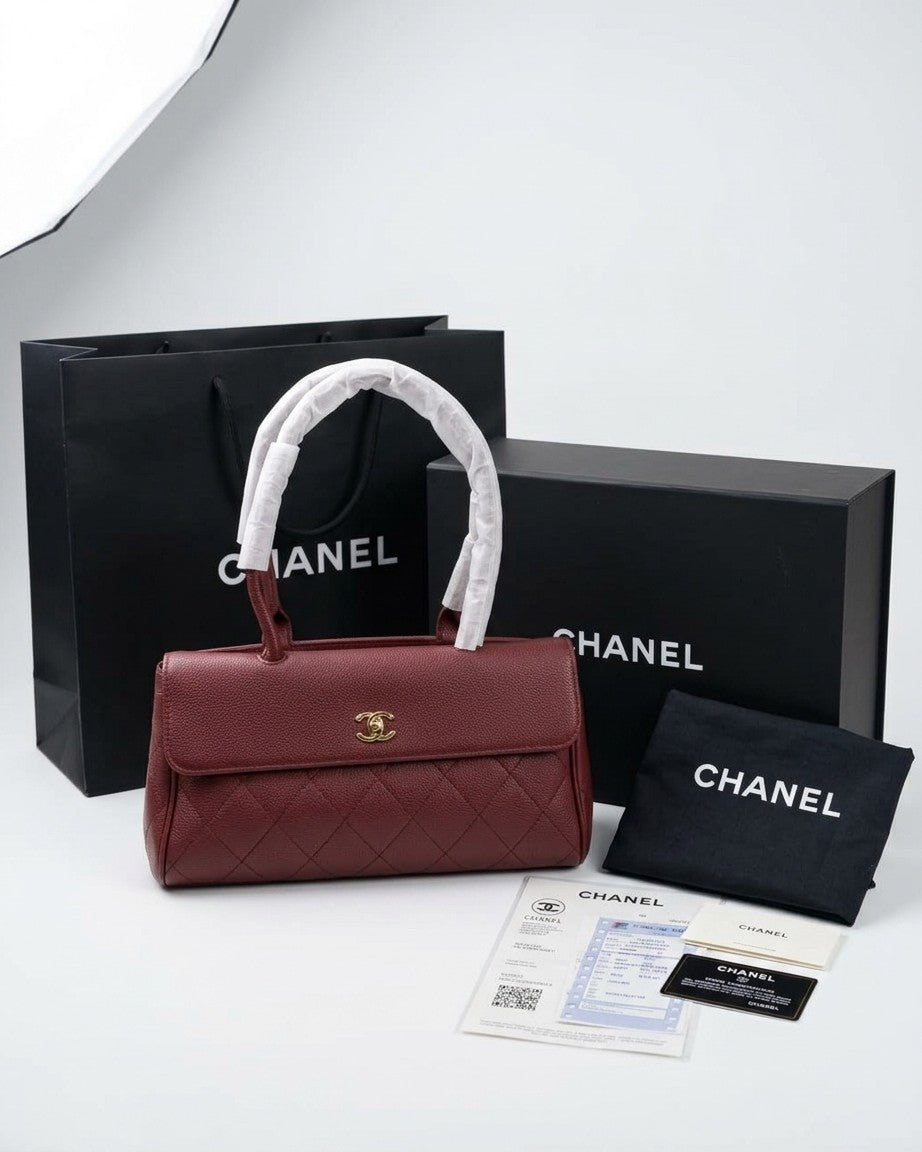 Chanel Grained Calfskin East-West Baguette Bag