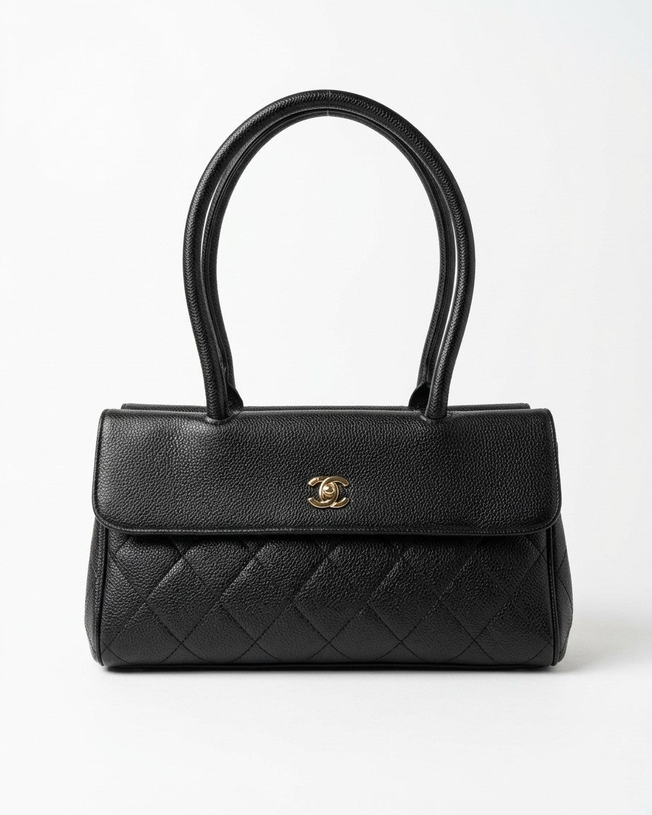 Chanel Grained Calfskin East-West Baguette Bag