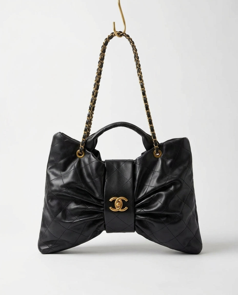 Chanel 25C Bow Flap Bag in Quilted Lambskin