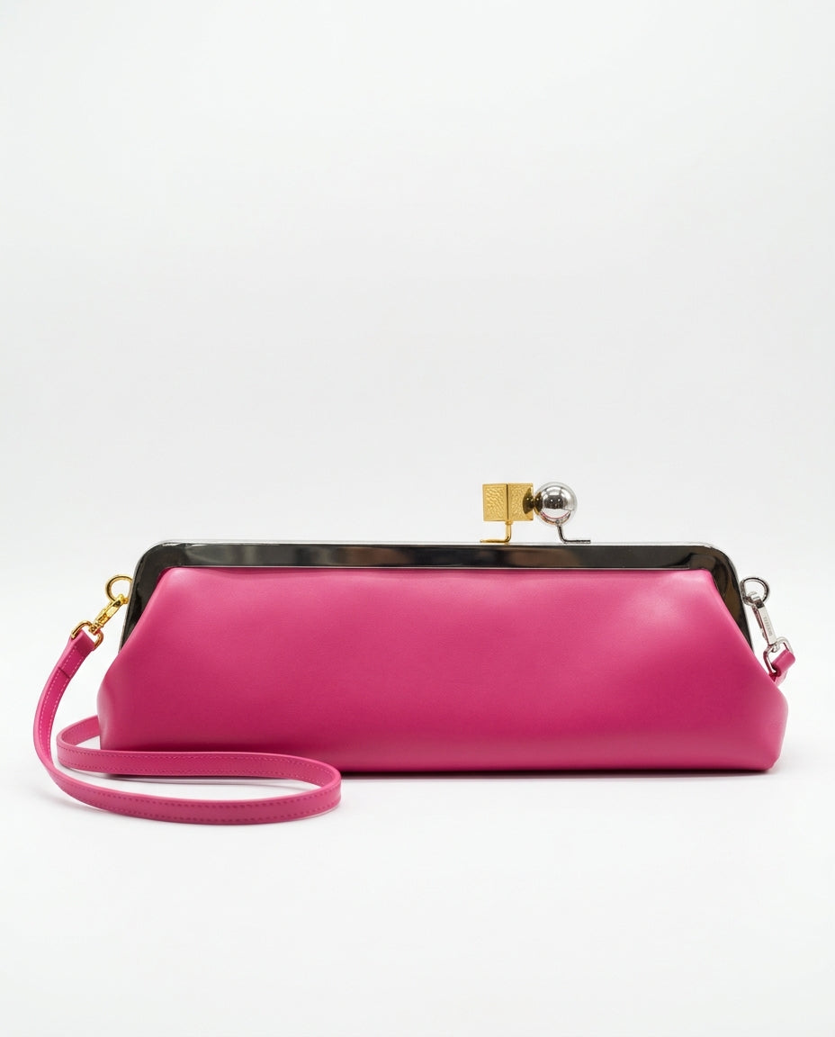 Jacquemus The Salon Rond-Carré Leather Clutch Bag